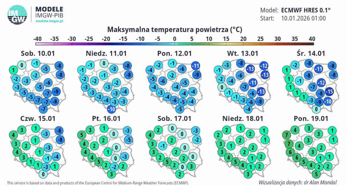 silne ocieplenie w kraju