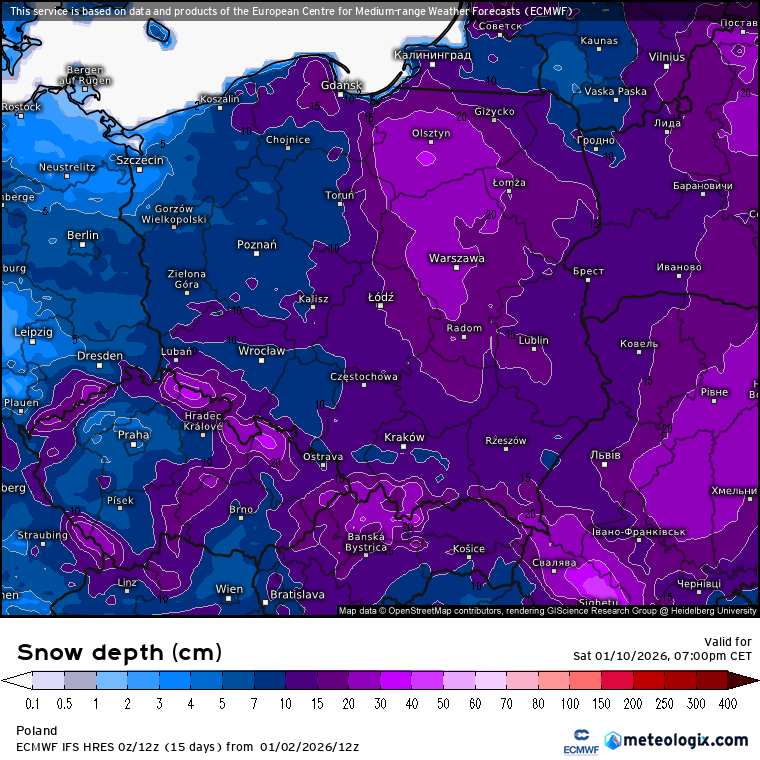 silne śnieżyce w prognozach pogody