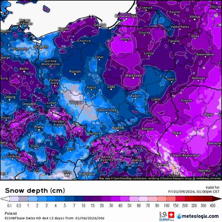 silne opady śniegu i zmiana pogody w kraju