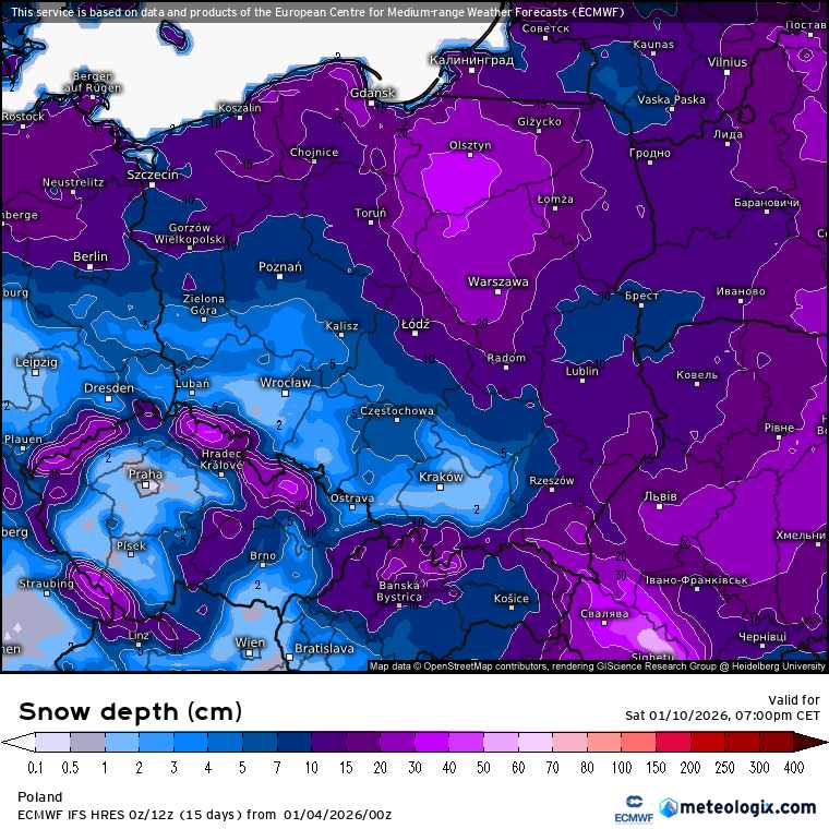 silne śnieżyce i spora pokrywa śnieżńa