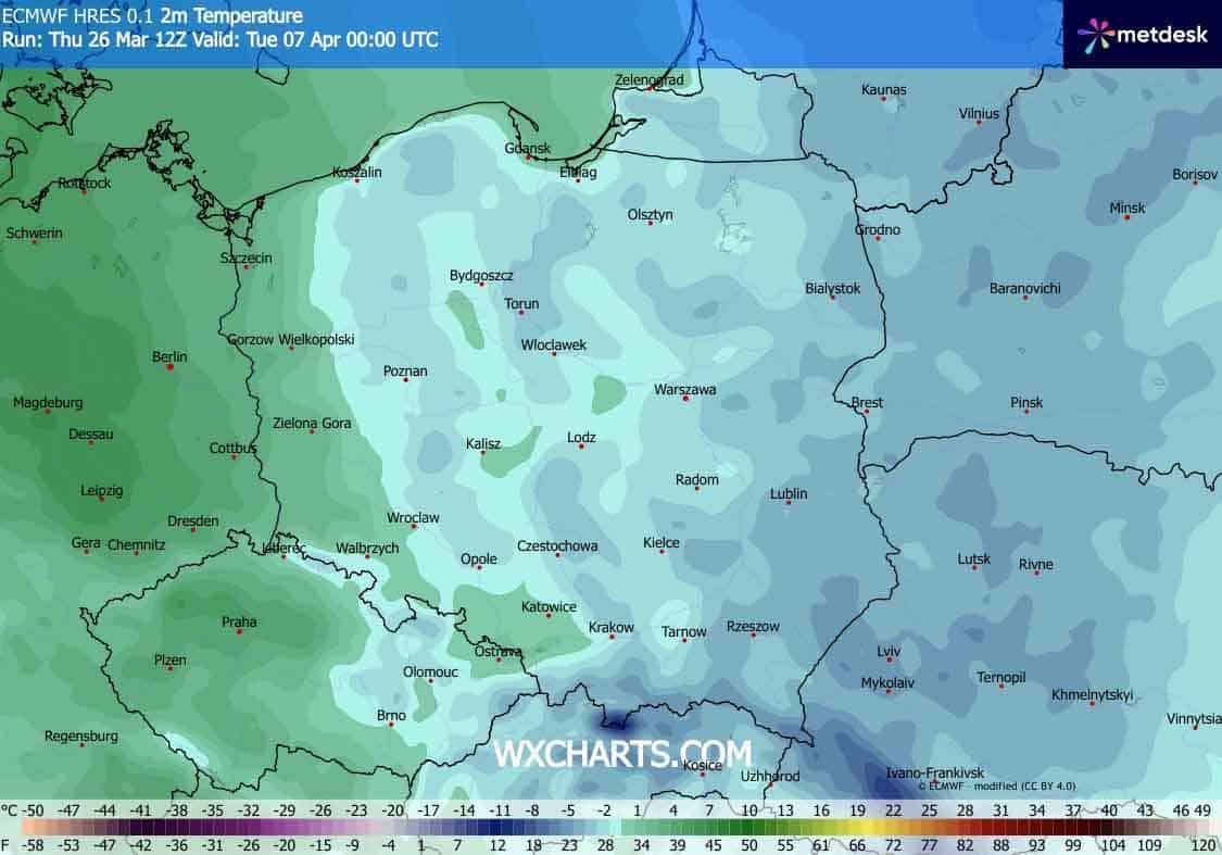 Ochłodzenie w Polsce według najnowszych prognoz w Święta