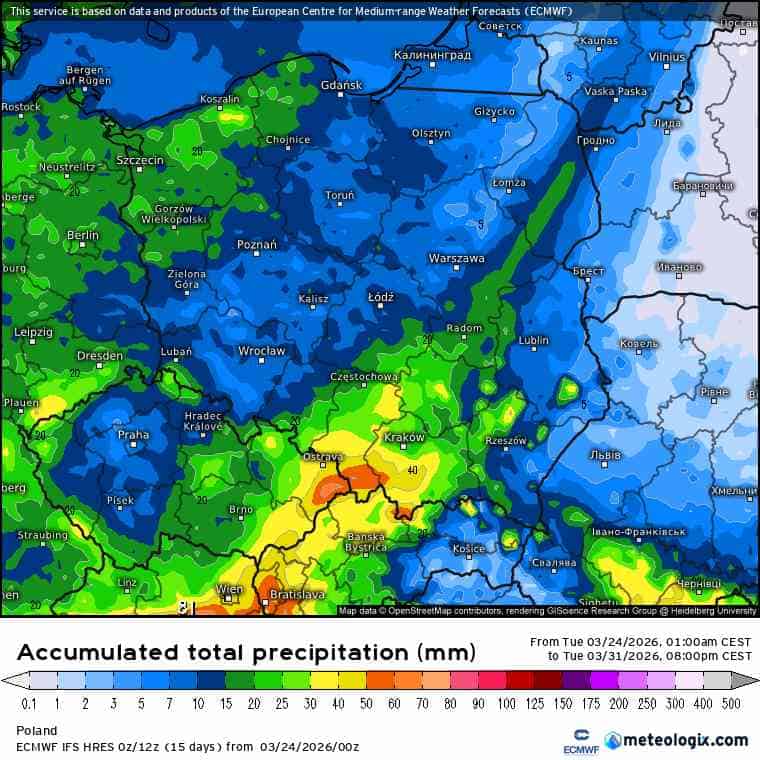aura w marcu zmieni się ulewy i śnieżyce w prognozach dla Polski. Trend europejskiego ECMWF