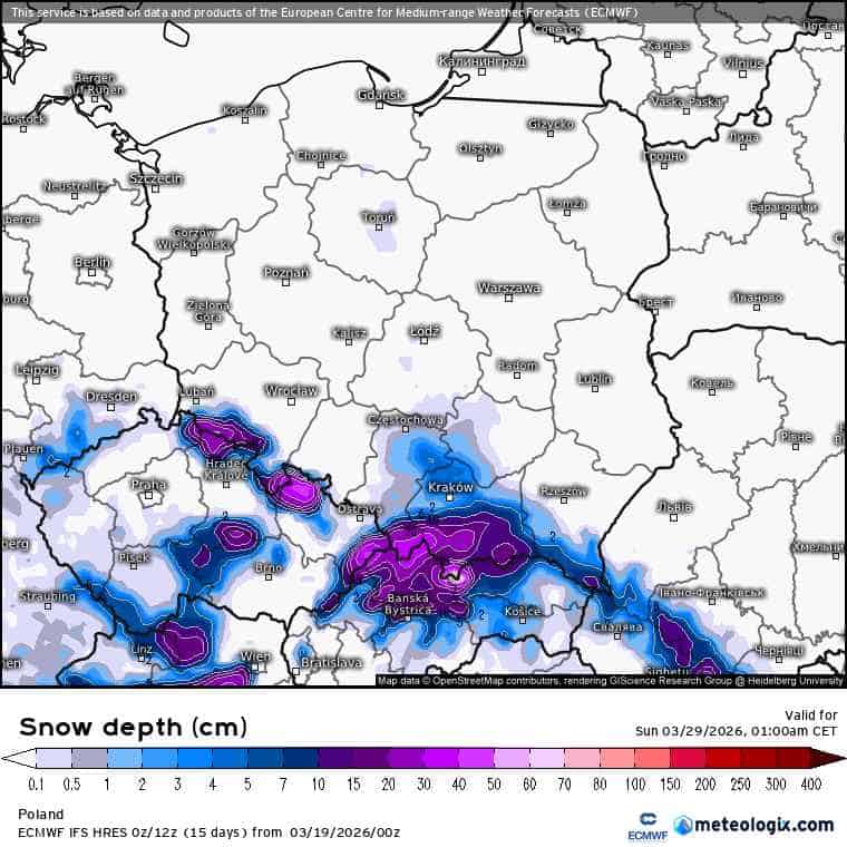 pogoda i śnieg w kraju. Nowe wieści z ECMWF