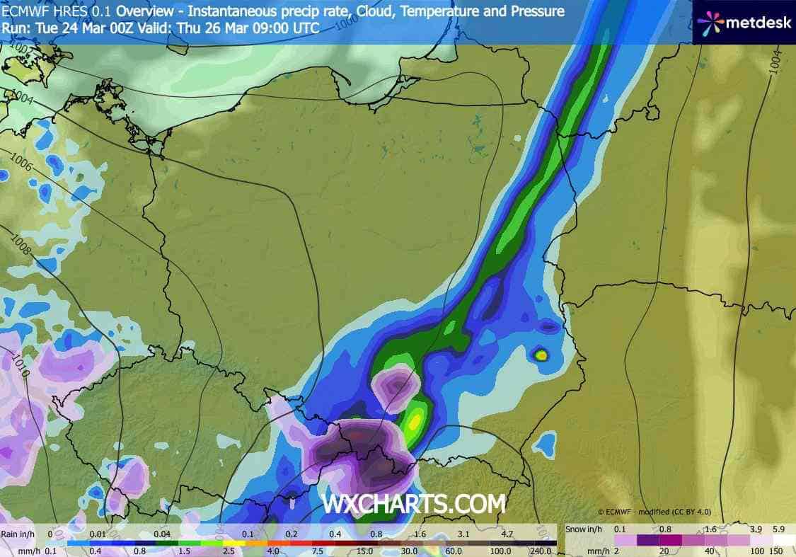 świeże prognozy modelu ECMWF. Nowe predykcje modelu europejskiego