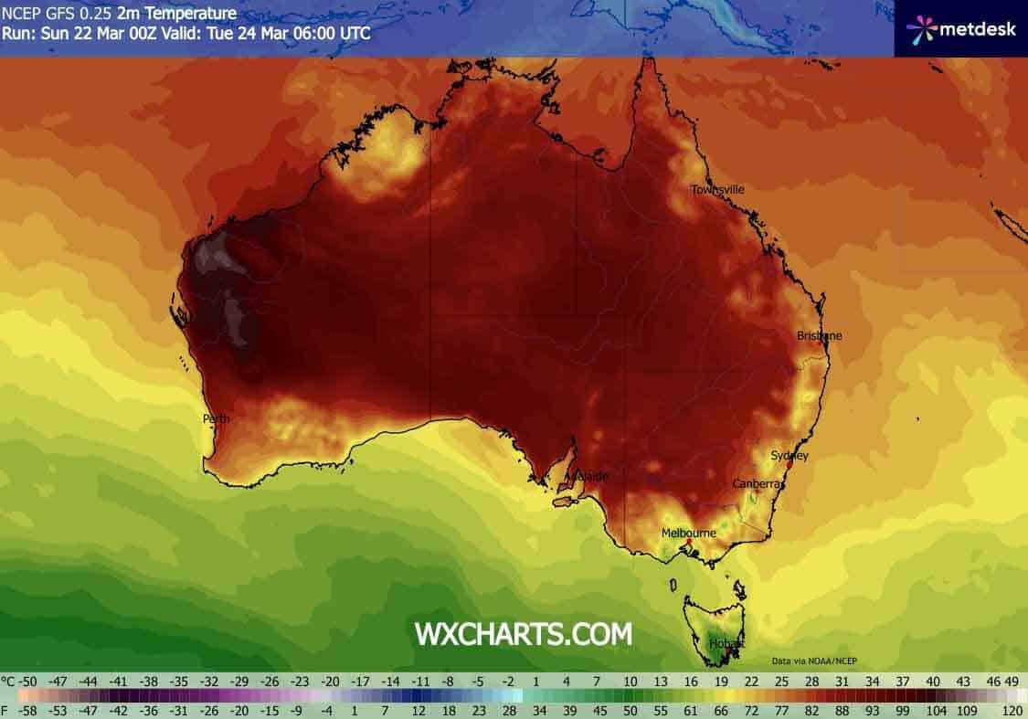 40 stopniowy upał w Australii