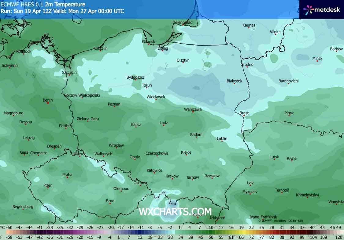 Końcówka kwietnia przyniesie dość silne ochłodzenie w Polsce