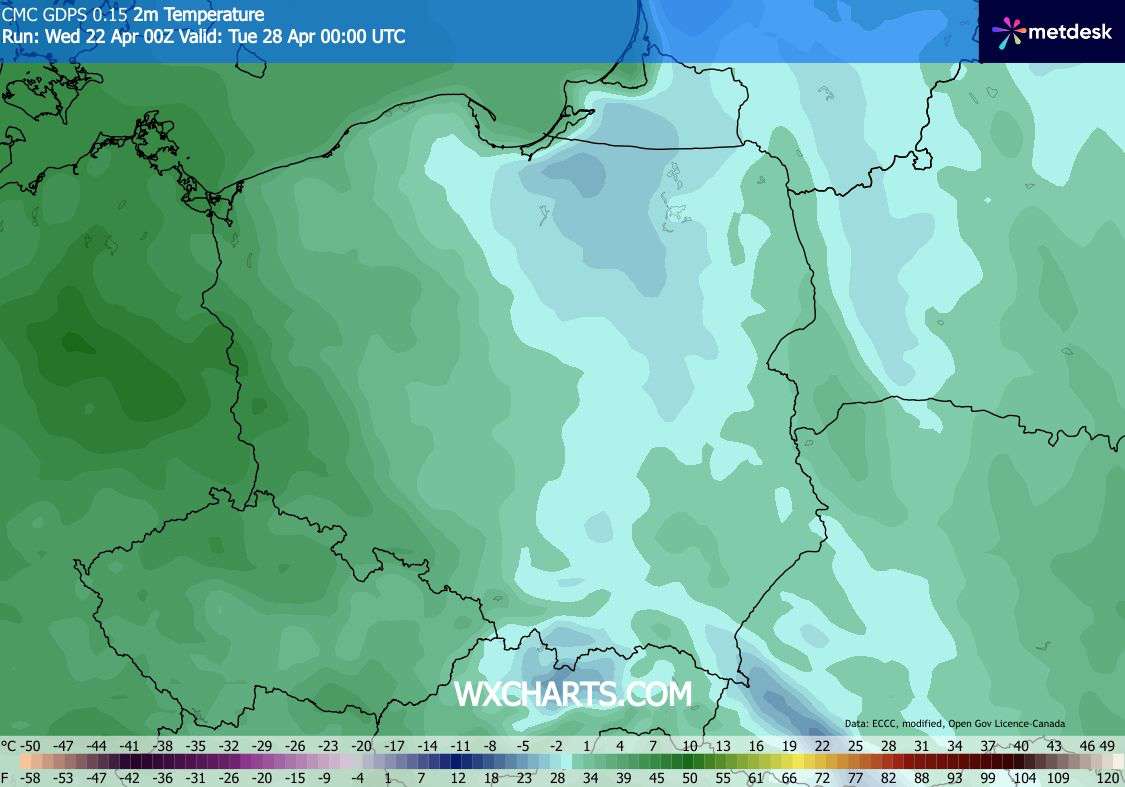 spora zmiana warunków pogodowych w kraju