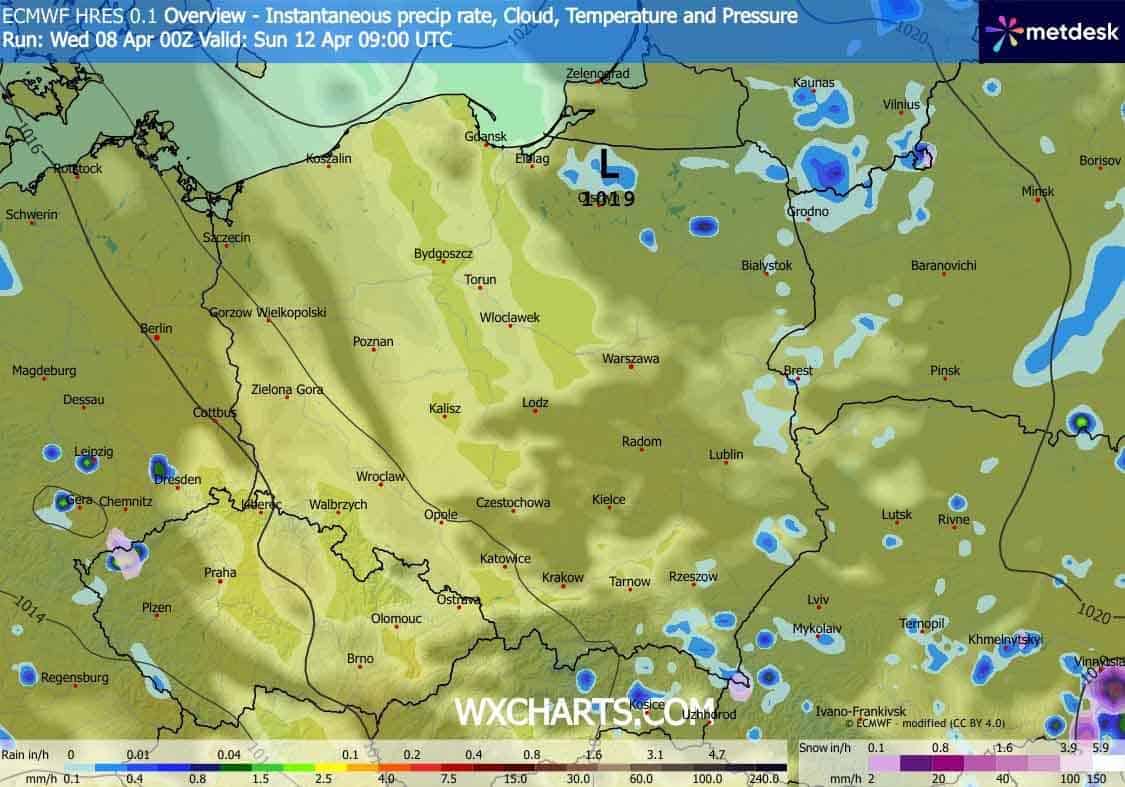 Pogoda na weekend przyniesie duże zachmurzenie, ale większych opadów nie prognozuje się