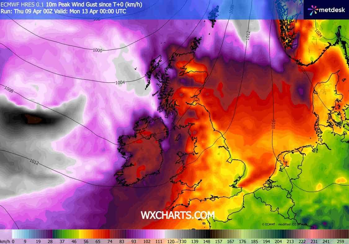 wichury i groźna pogoda. Nowe prognozy ECMWF