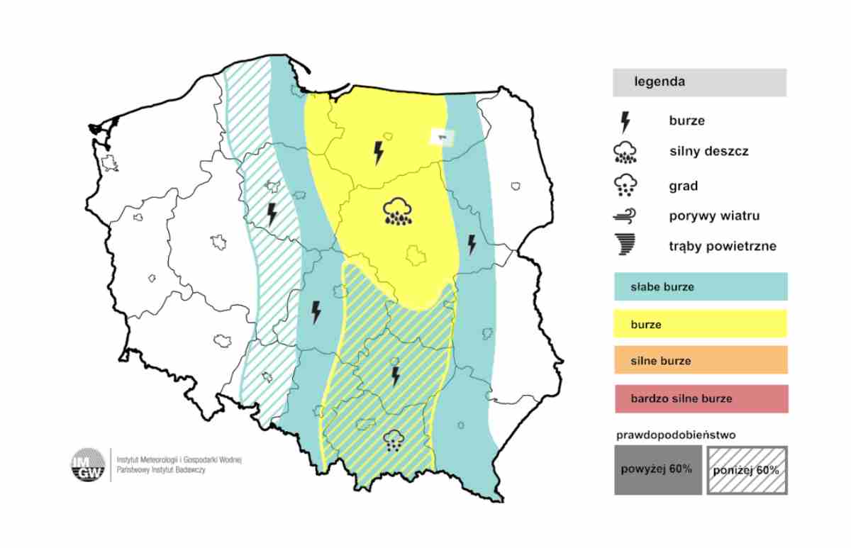burze w czwartek nad krajem 