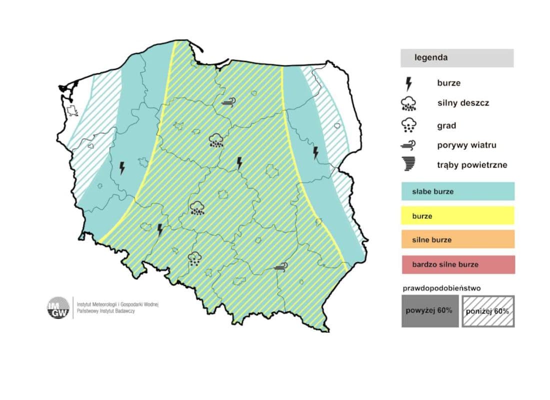 burze i dynamiczna pogoda w Polsce
