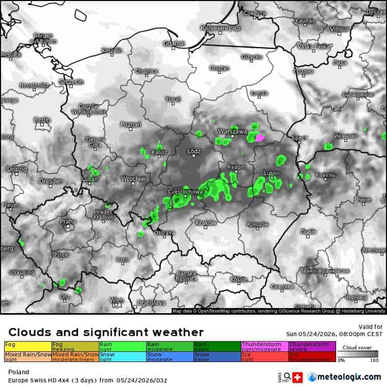 silne pogorszenie pogody przez front okluzji chłodnej