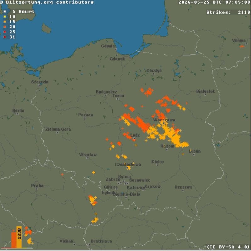 burze ubiegłej doby w Polsce