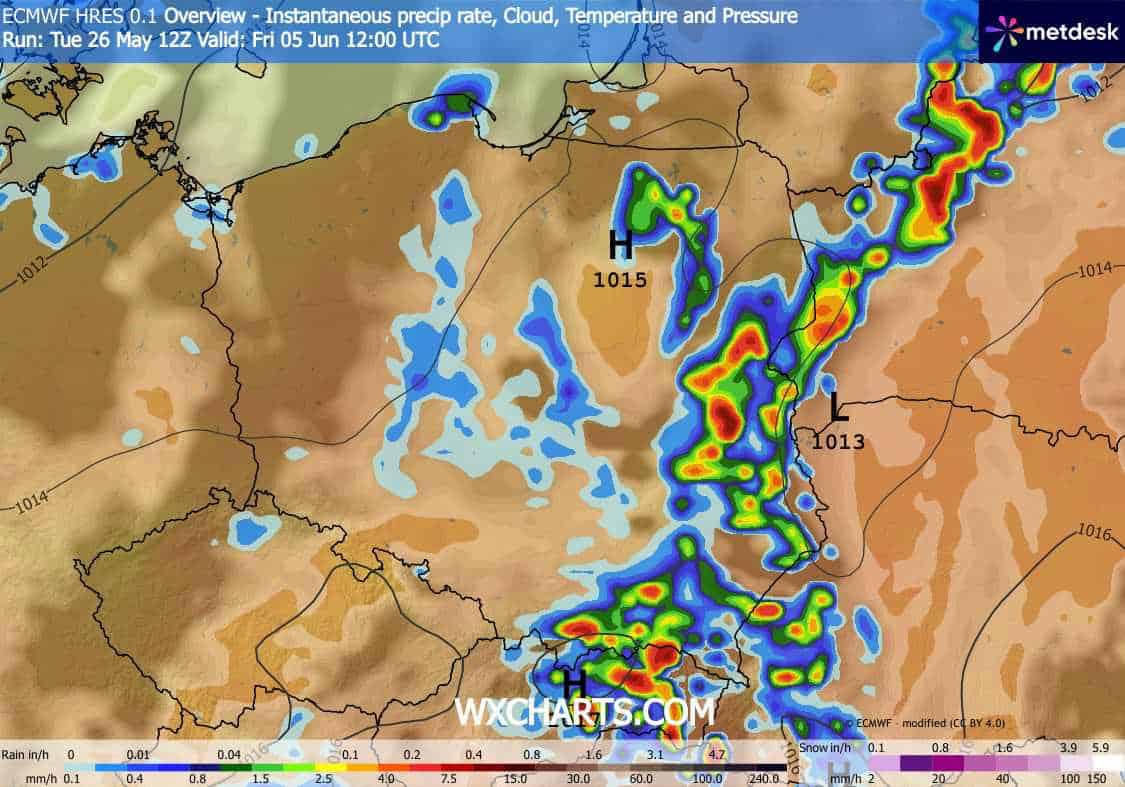 prognoza pogody i burze w kraju według ECMWF