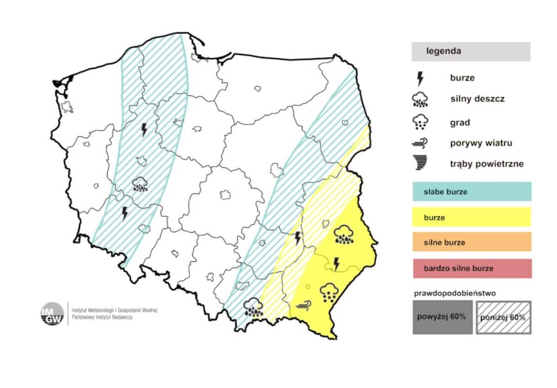 burze w Polsce i groźna pogoda