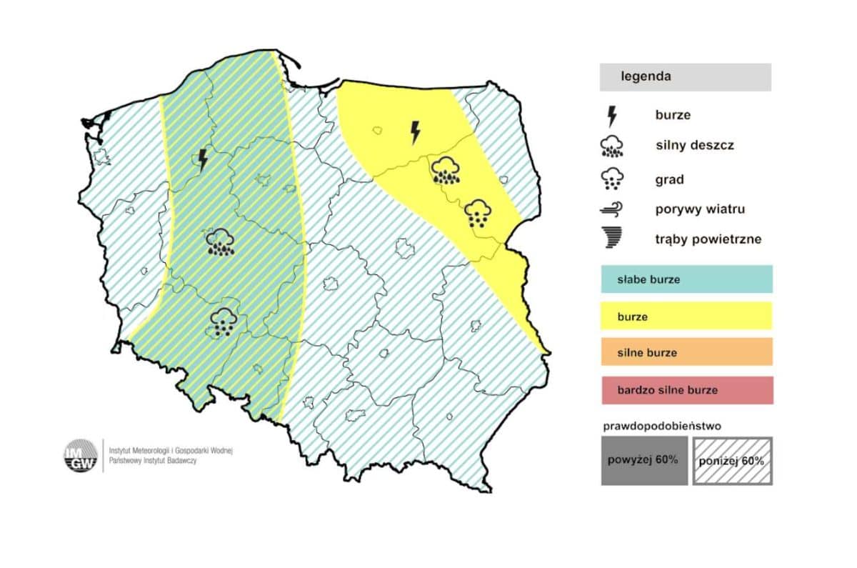 burze nad Polską i dynamiczna aura w kraju