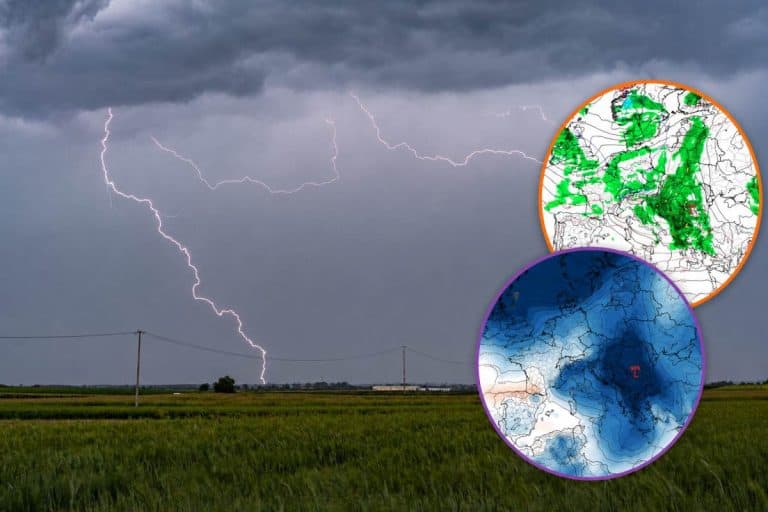 burze i groźna pogoda oraz śnieg