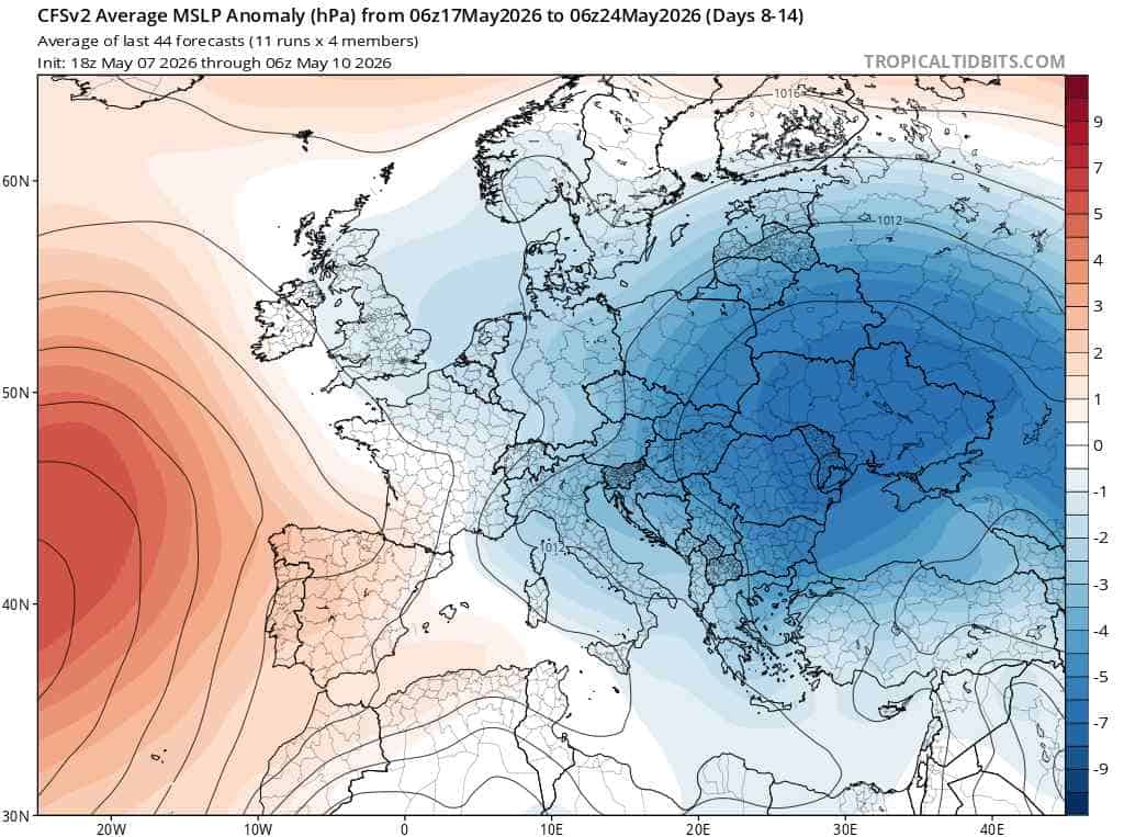 prognoza długoterminowa zakłada jasny trend w pogodzie. Nowe prognozy CFSv2