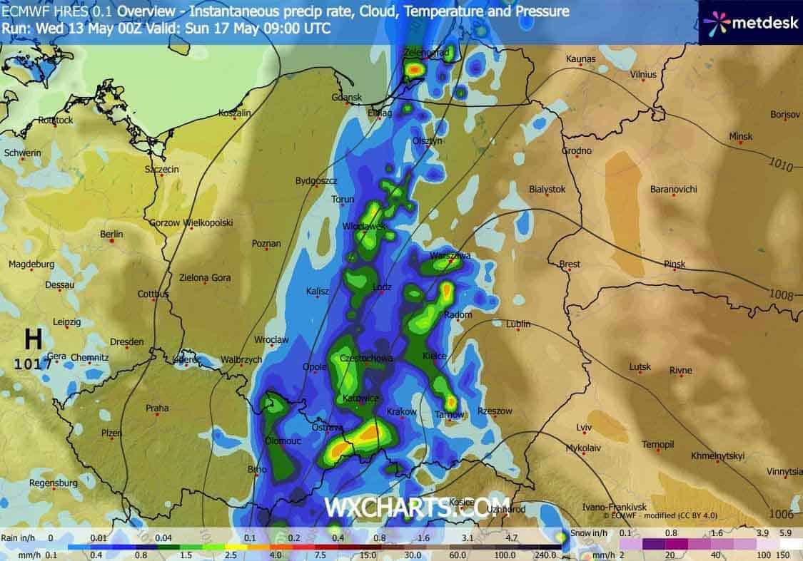 Pogoda na weekend przyniesie dużo opadów w Polsce