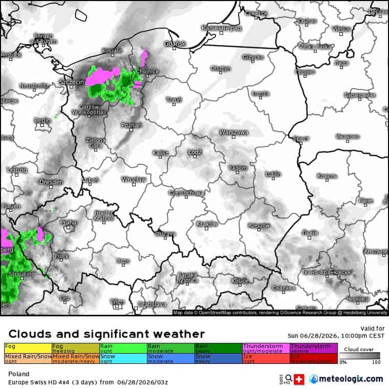 dynamiczna pogoda w nocy i burze 