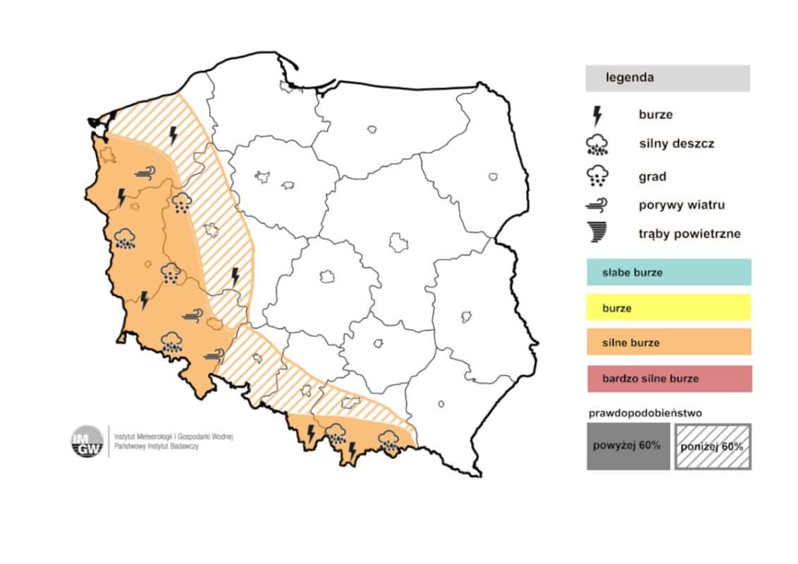 groźne burze dziś w kraju