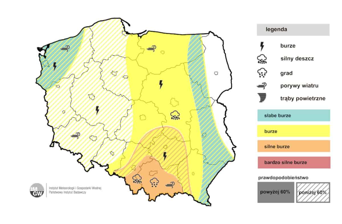 silne zjawiska konwekcyjne dziś w kraju 