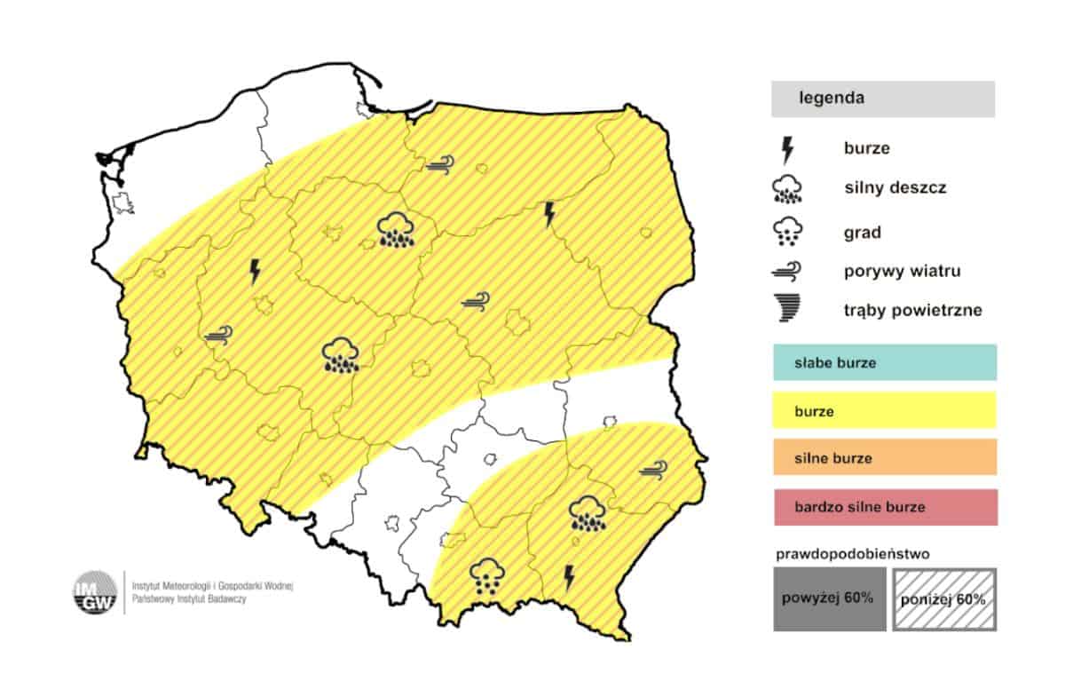 załamanie pogody prognozowane w kraju 