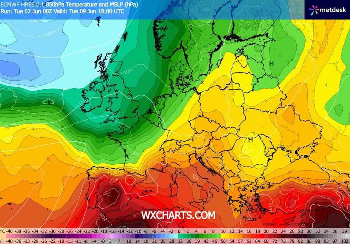 Napływ gorących mas powietrza. Fala upałów w Europie