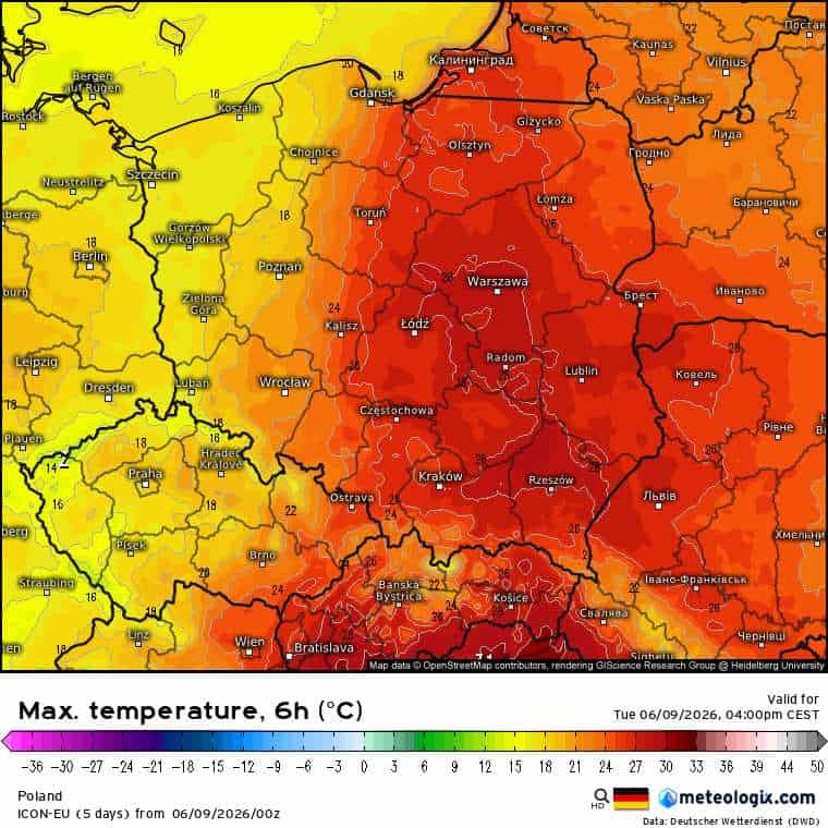 upał w kraju i niewiele ośrodków konwekcyjnych