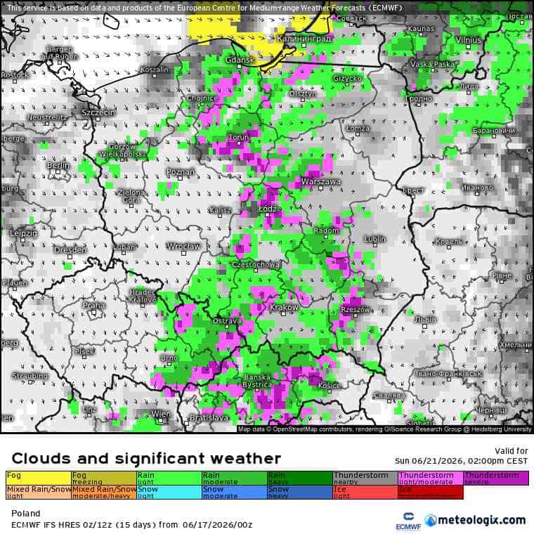 wyładowania przetną upał w kraju i wielka zmiana aury.