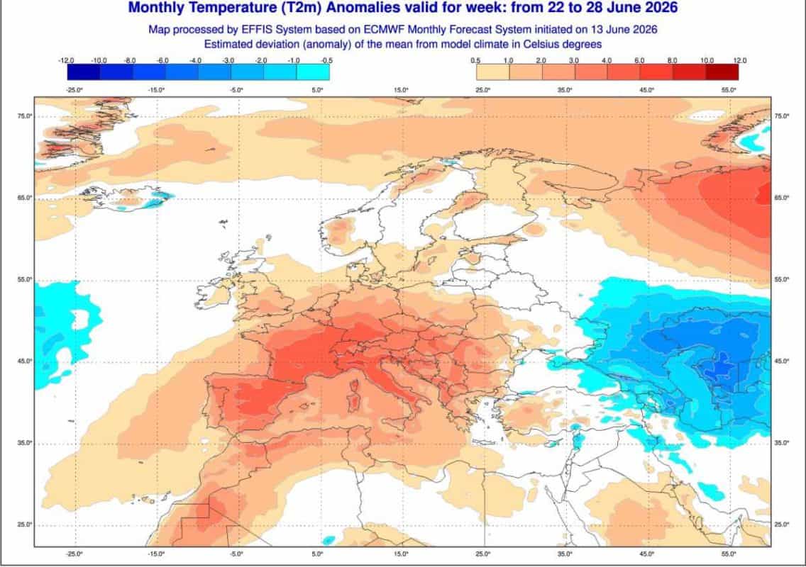 nowa prognoza pokazuje duże anomalie temperatury