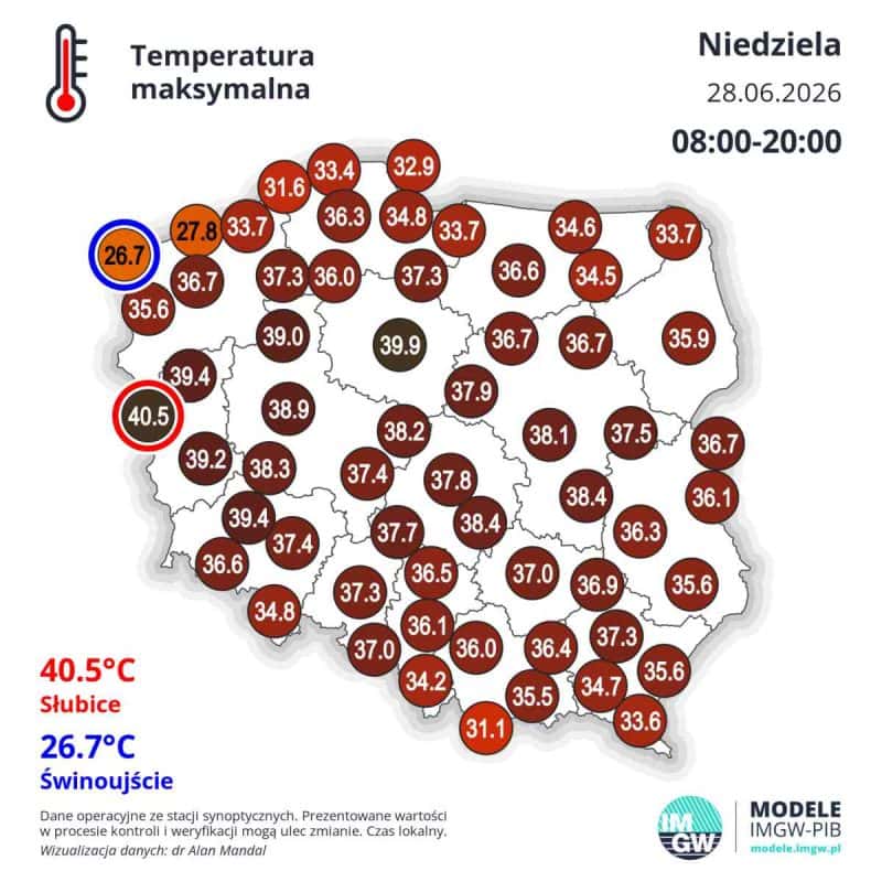 upał rekordowy w Polsce, ale idą silne burze