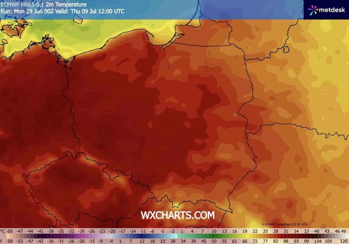 Upał wróci do Polski w czwartek 9 lipca