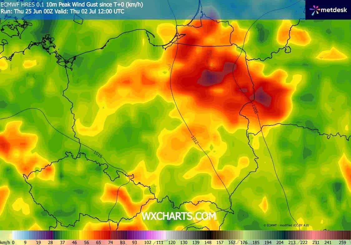 silne burze i groźna pogoda w kraju 