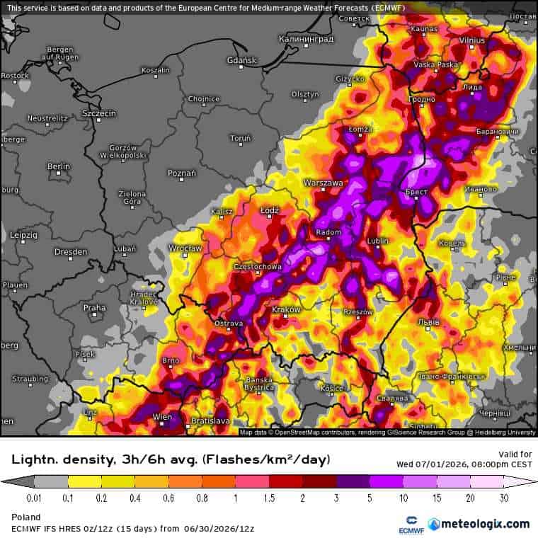 silne załamanie pogody w kraju i silne burze w Polsce