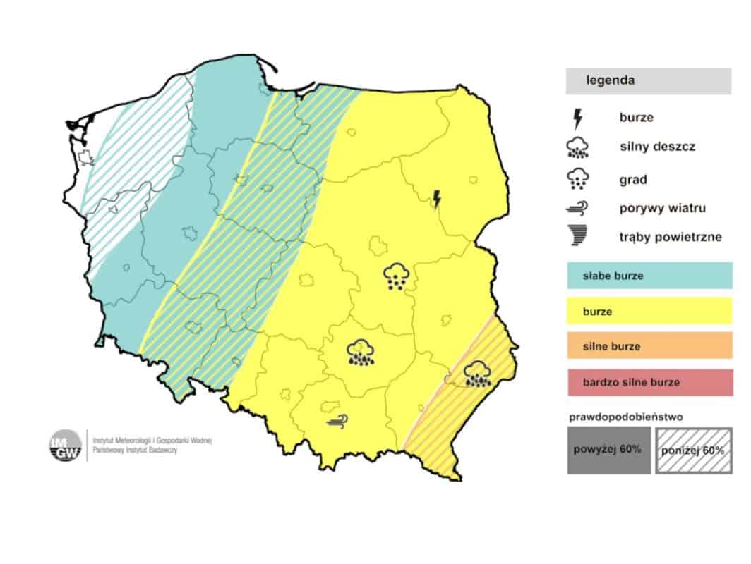 groźna pogoda i silne burze w Polsce