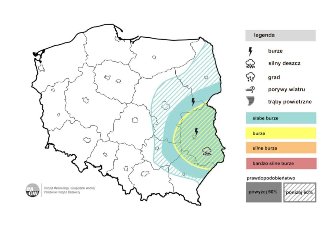 burze w kraju dziś 