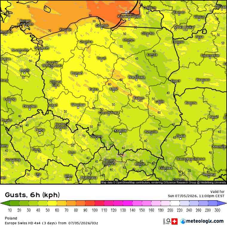 silny wiatr i groźna aura. Nowe prognozy pogody