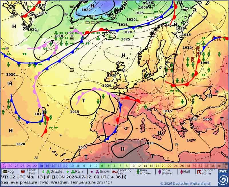 Pogoda na 5 dni. Sytuacja synoptyczna na początku tygodnia