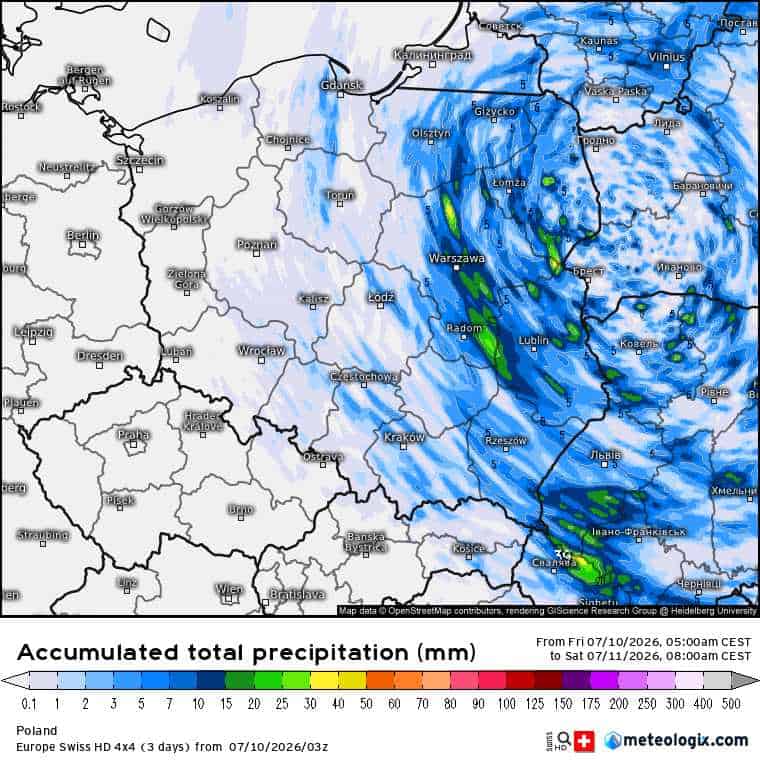 liczne zjawiska konwekcyjne w kraju 