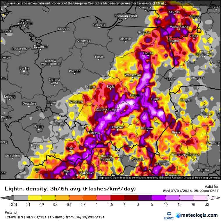 Intensywne burze i groźna pogoda w kraju 