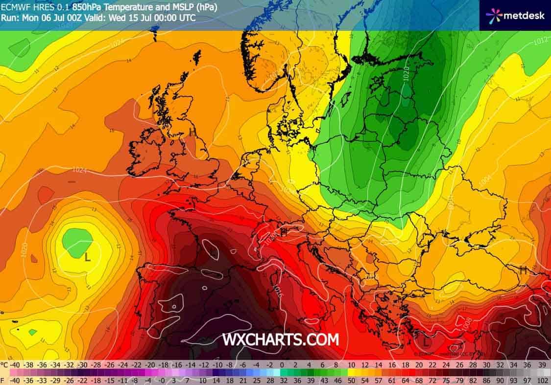 Upał jeszcze nie wystąpi w Polsce. Spływ chłodu po zachodniej stronie niżu