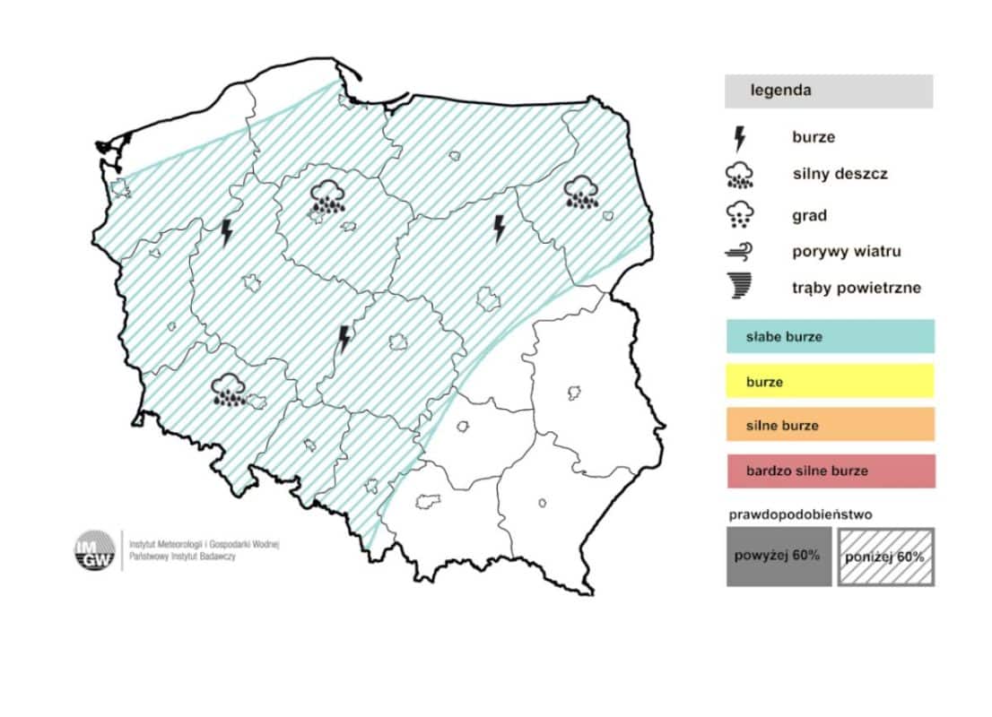burze w niedzielę nad krajem 
