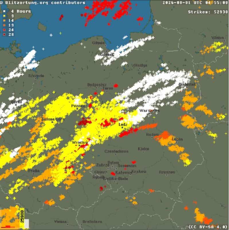 groźne burze i silne pogorszenie pogody. Superkomórki prognozowane