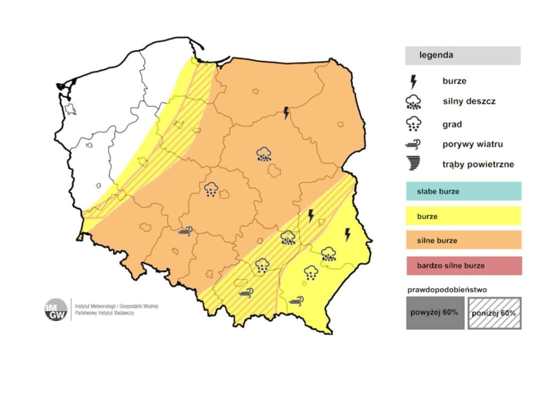 Groźna pogoda i silne burze