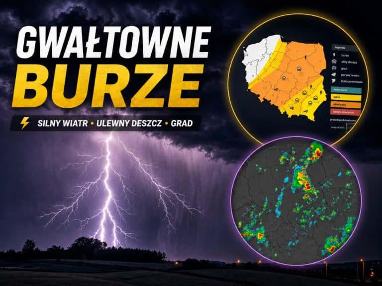 duży grad i burze