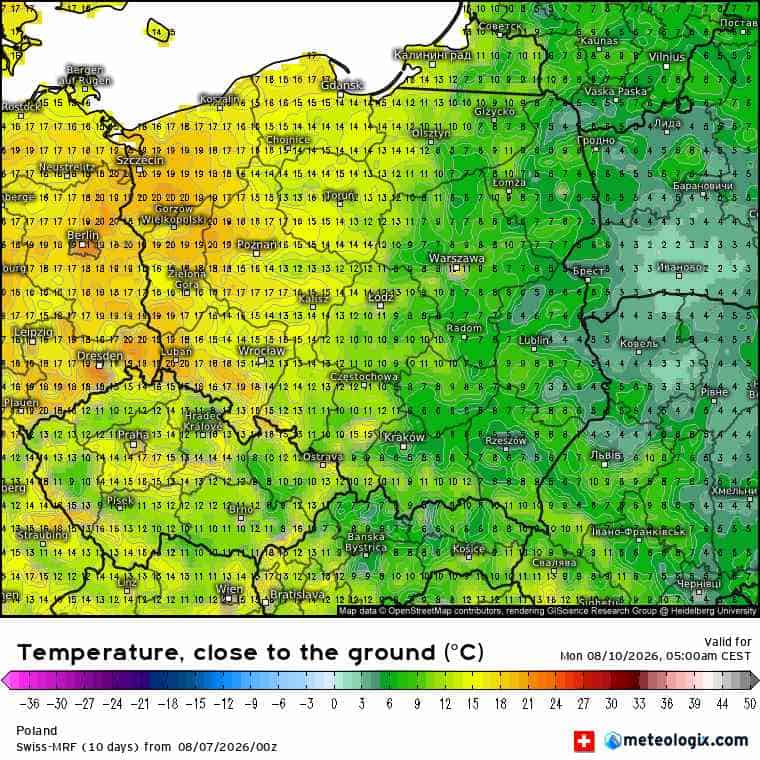 wielka zmiana pogody i niska temperatura powietrza