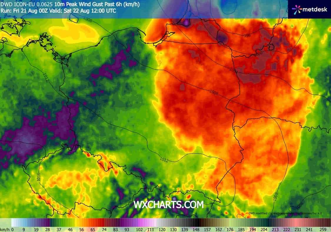 wichury w kraju i dynamiczna pogoda