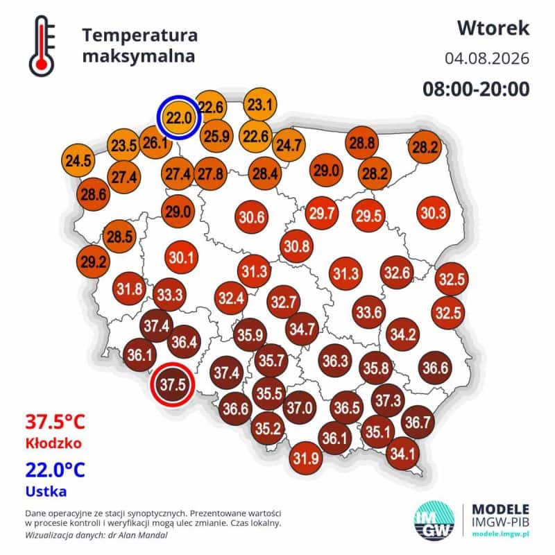 ekstremalna fala gorąca w kraju