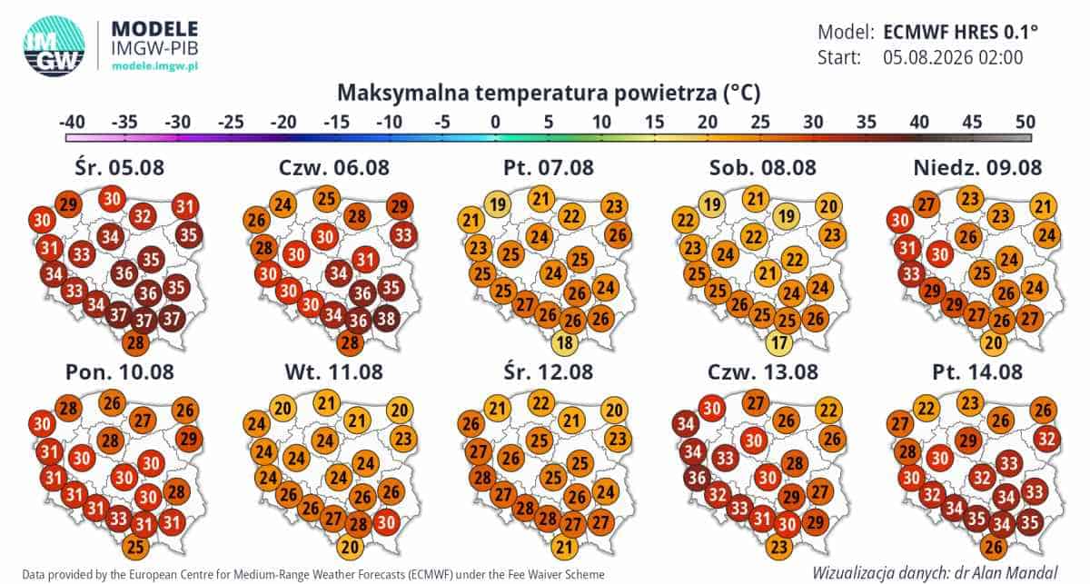 groźne burze i silne załamanie pogody w krau